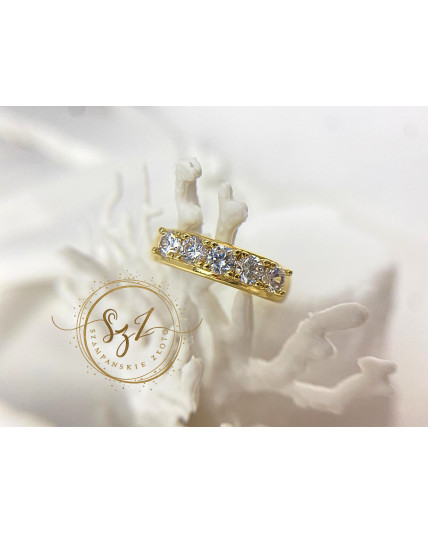 Pierścionek wieczności stal szlachetna pozłacana