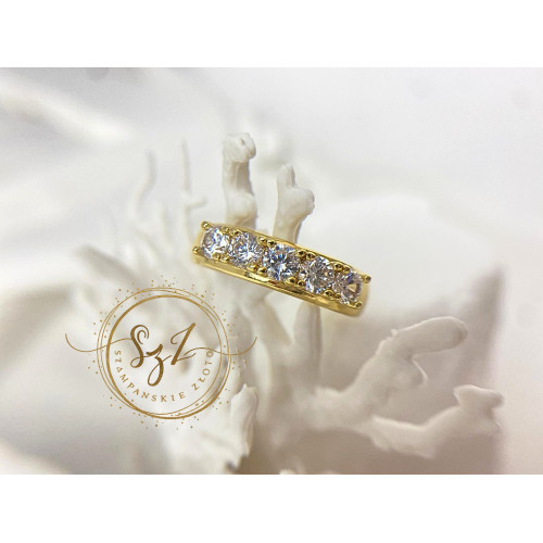 Pierścionek wieczności stal szlachetna pozłacana