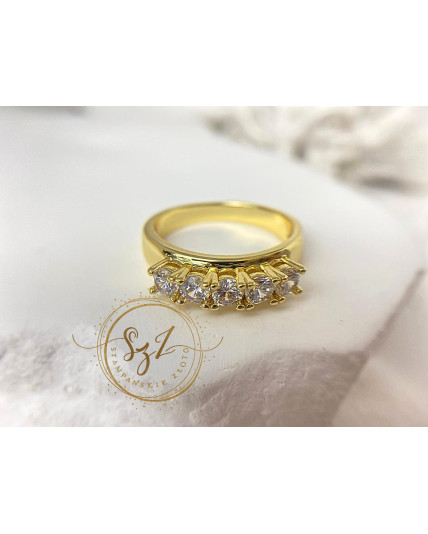 Pierścionek wieczności stal szlachetna pozłacana