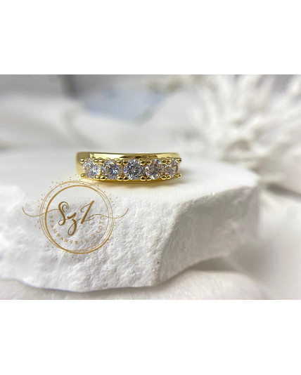 Pierścionek wieczności stal szlachetna pozłacana