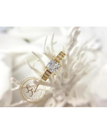 pierścionek princess 2 stal szlachetna pozłacana