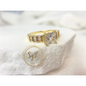 pierścionek princess 2 stal szlachetna pozłacana