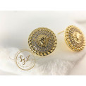 Kolczyki okrągłe meduzy stal szlachetna pozłacana
