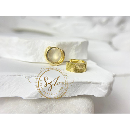 Kolczyki kółeczka szerokie stal szlachetna pozłacana