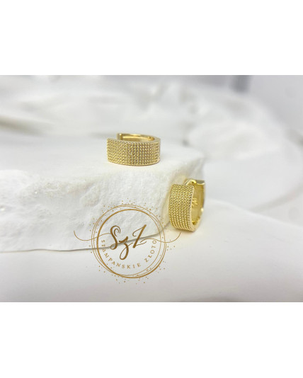 Kolczyki kółeczka szerokie stal szlachetna pozłacana