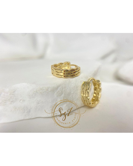 Kolczyki Kółeczka plecionka stal szlachetna pozłacana