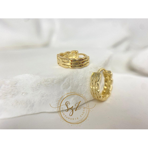 Kolczyki Kółeczka plecionka stal szlachetna pozłacana