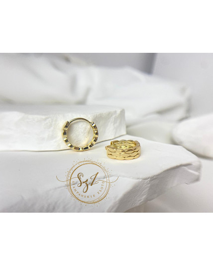 Kolczyki Kółeczka plecionka stal szlachetna pozłacana