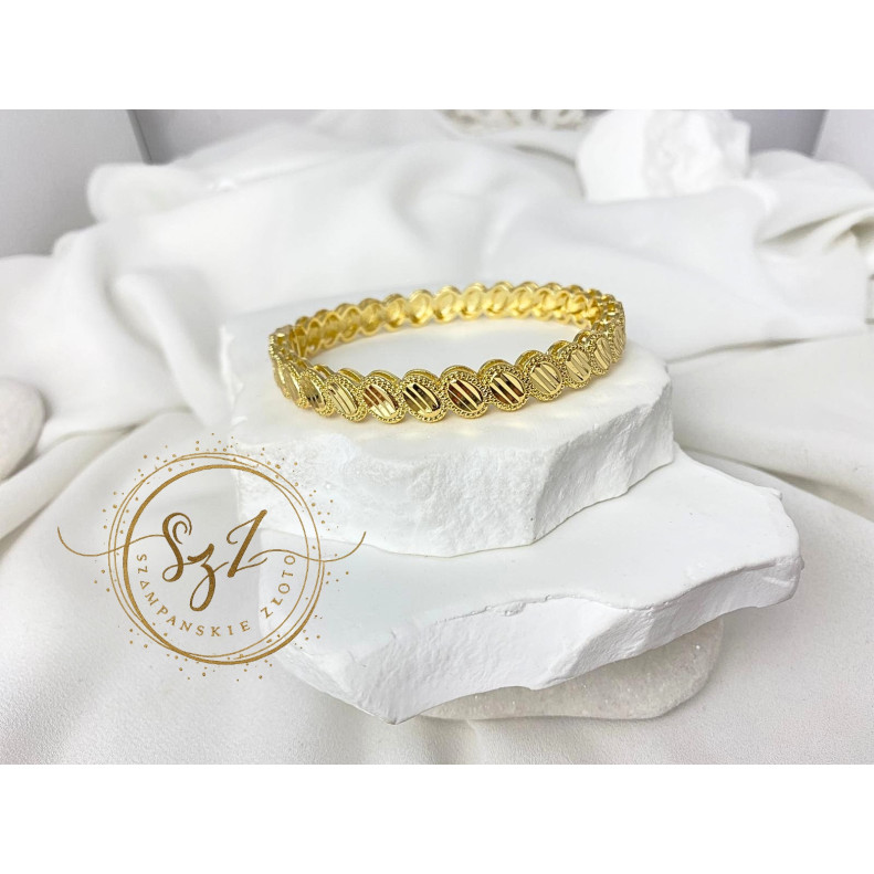 Bransoletka Sztywna Stal Szachetna Pozłacana