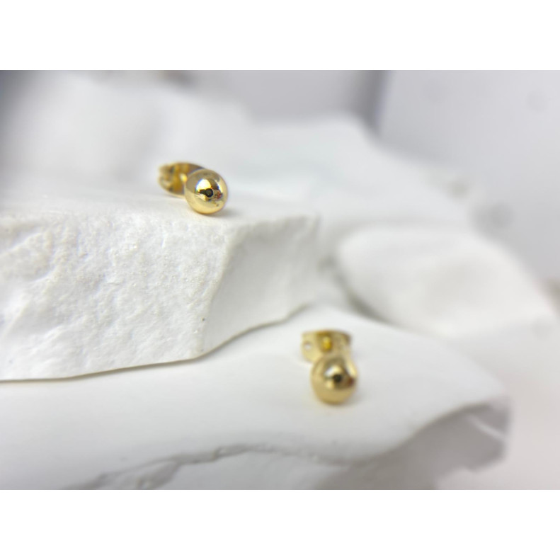 Kolczyki kuleczki 5mm stal szlacheta pozłacana
