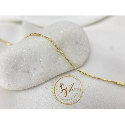 Bransoletka na nogę słupki stal szlachetna pozłacana