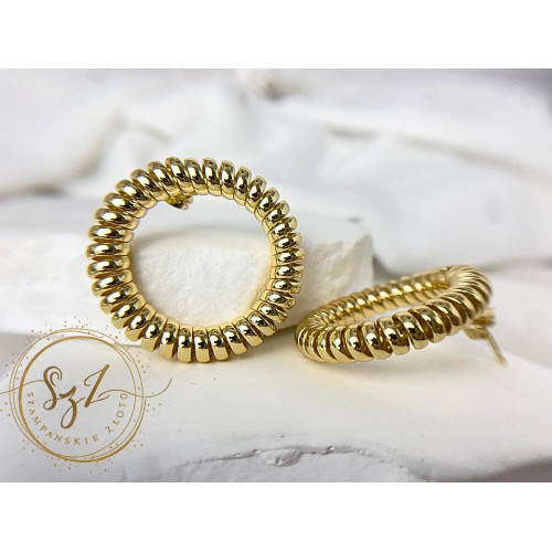 kolczyki koła sprężynki stal szlachetna pozłacana