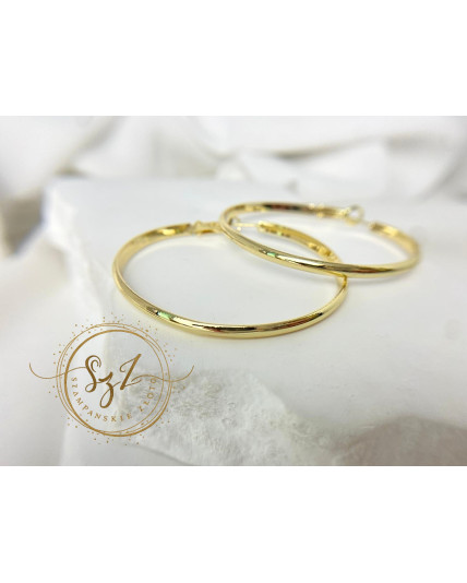 Kolczyki koła 50mm stal szlachetna pozłacana