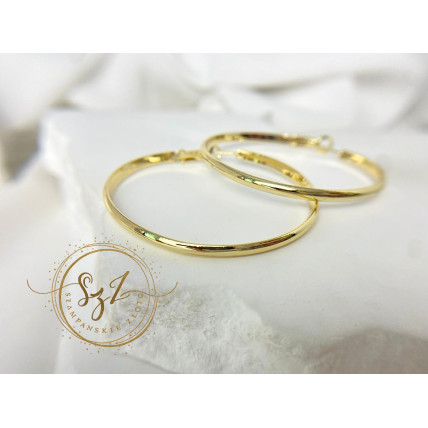 Kolczyki koła 50mm stal szlachetna pozłacana