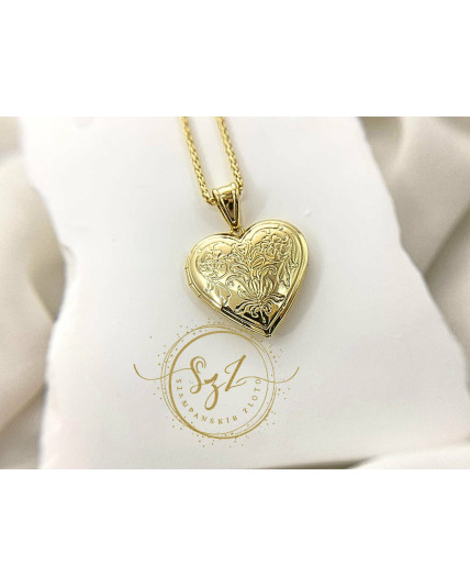 Zawieszka otwierane Serce Stal szlachetna pozłacana