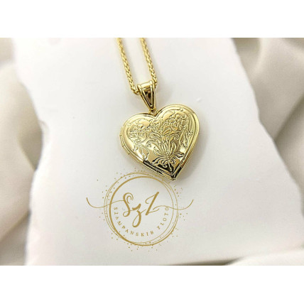 Zawieszka otwierane Serce Stal szlachetna pozłacana