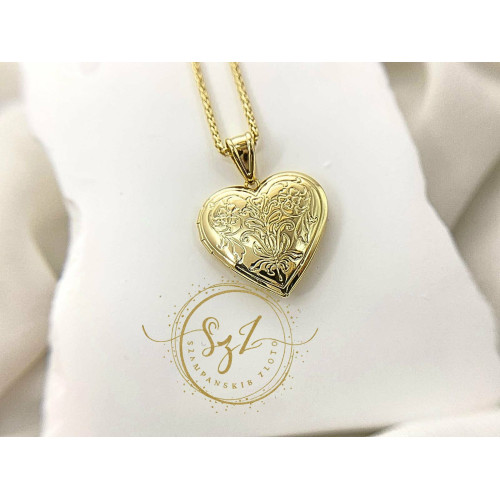 Zawieszka otwierane Serce Stal szlachetna pozłacana