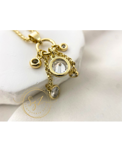 Zawieszka z cyrkoniami Stal szlachetna pozłacana