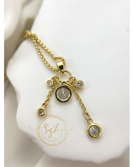 Zawieszka z cyrkoniami Stal szlachetna pozłacana