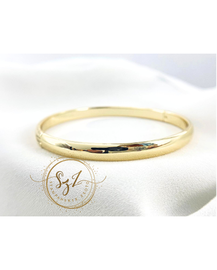 Stal szlachetna poozłacana elegancka bransoletka sztywna