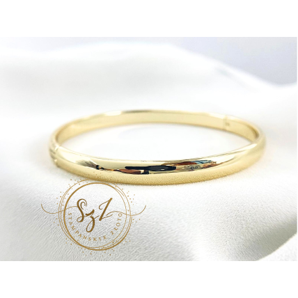 Stal szlachetna poozłacana elegancka bransoletka sztywna