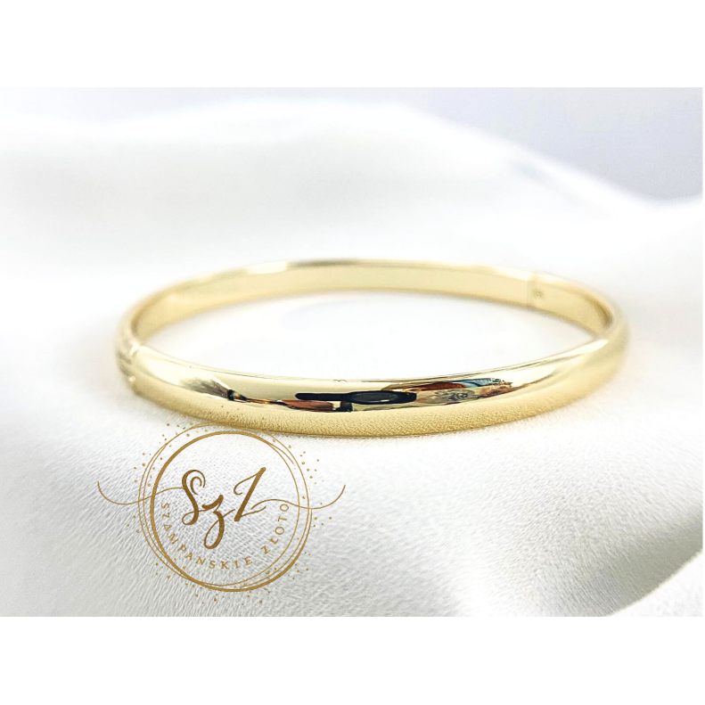 Stal szlachetna poozłacana elegancka bransoletka sztywna