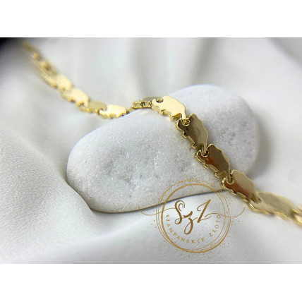 Bransoletka słoniki Stal Szlachetna Pozłacana