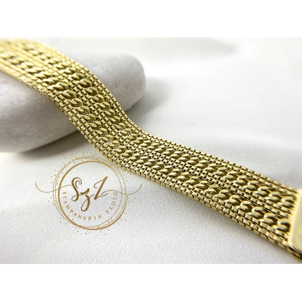 Bransoletka o misternym splocie Stal Szlachetna Pozłacana