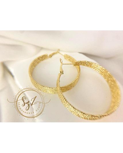 Kolczyki Koła Ażurowe Stal Szlachetna Pozłacana