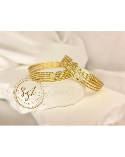 Kolczyki Koła Ażurowe Stal Szlachetna Pozłacana