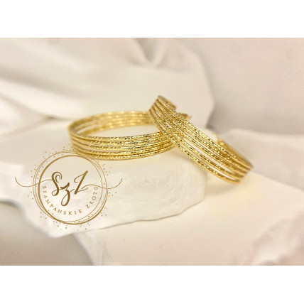 Kolczyki Koła Ażurowe Stal Szlachetna Pozłacana