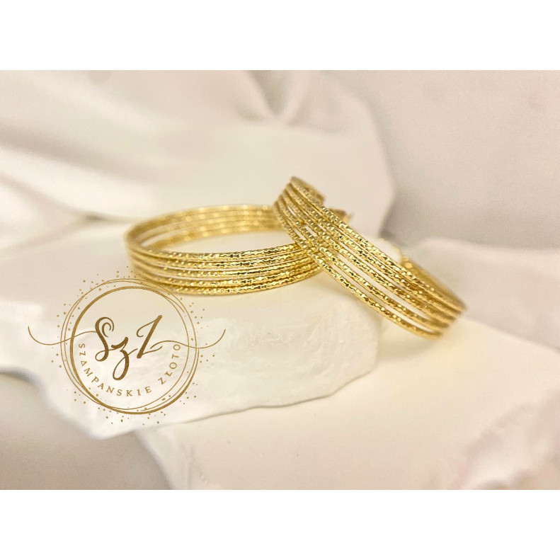 Kolczyki Koła Ażurowe Stal Szlachetna Pozłacana