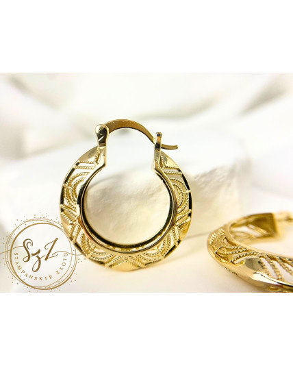 Kolczyki Kółka Etniczne Stal Szlachetna Pozłacana