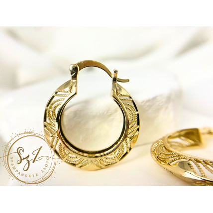 Kolczyki Kółka Etniczne Stal Szlachetna Pozłacana