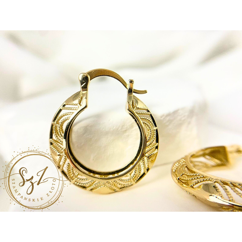 Kolczyki Kółka Etniczne Stal Szlachetna Pozłacana