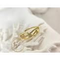 Pierścionek nieskończoność stal szlachetna pozłacana