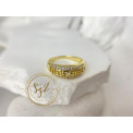 Pierścionek Grecki stal szlachetna pozłacana