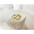 Pierścionek romb stal szlachetna pozłacana