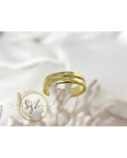 Obrączka frez stal szlachetna pozłacana