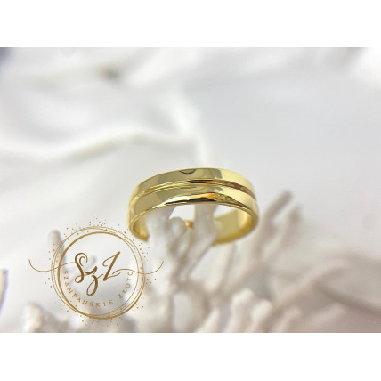 Obrączka frez stal szlachetna pozłacana