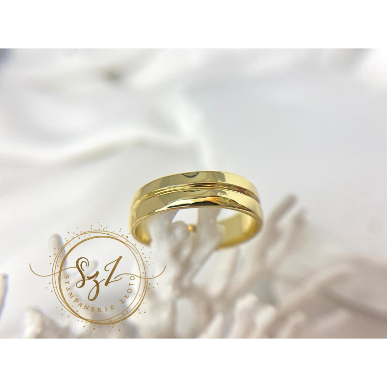 Obrączka frez stal szlachetna pozłacana