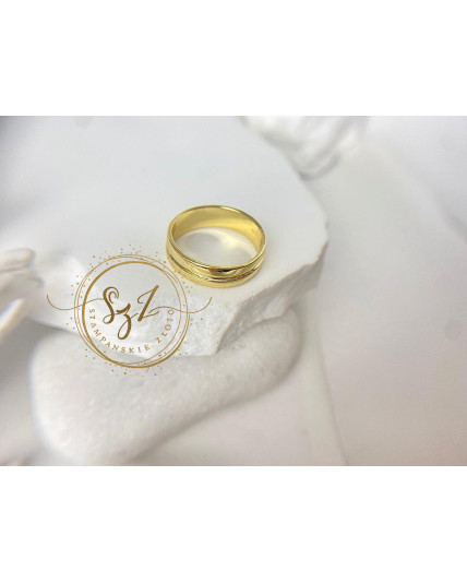 Obrączka frez stal szlachetna pozłacana