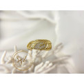 Pierścionek listek stal szlachetna pozłacana