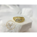 Pierścionek listek stal szlachetna pozłacana