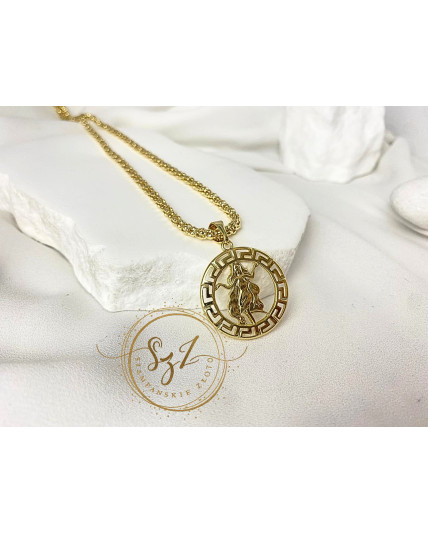 zawieszka grecka panna stal szlachetna pozłacana